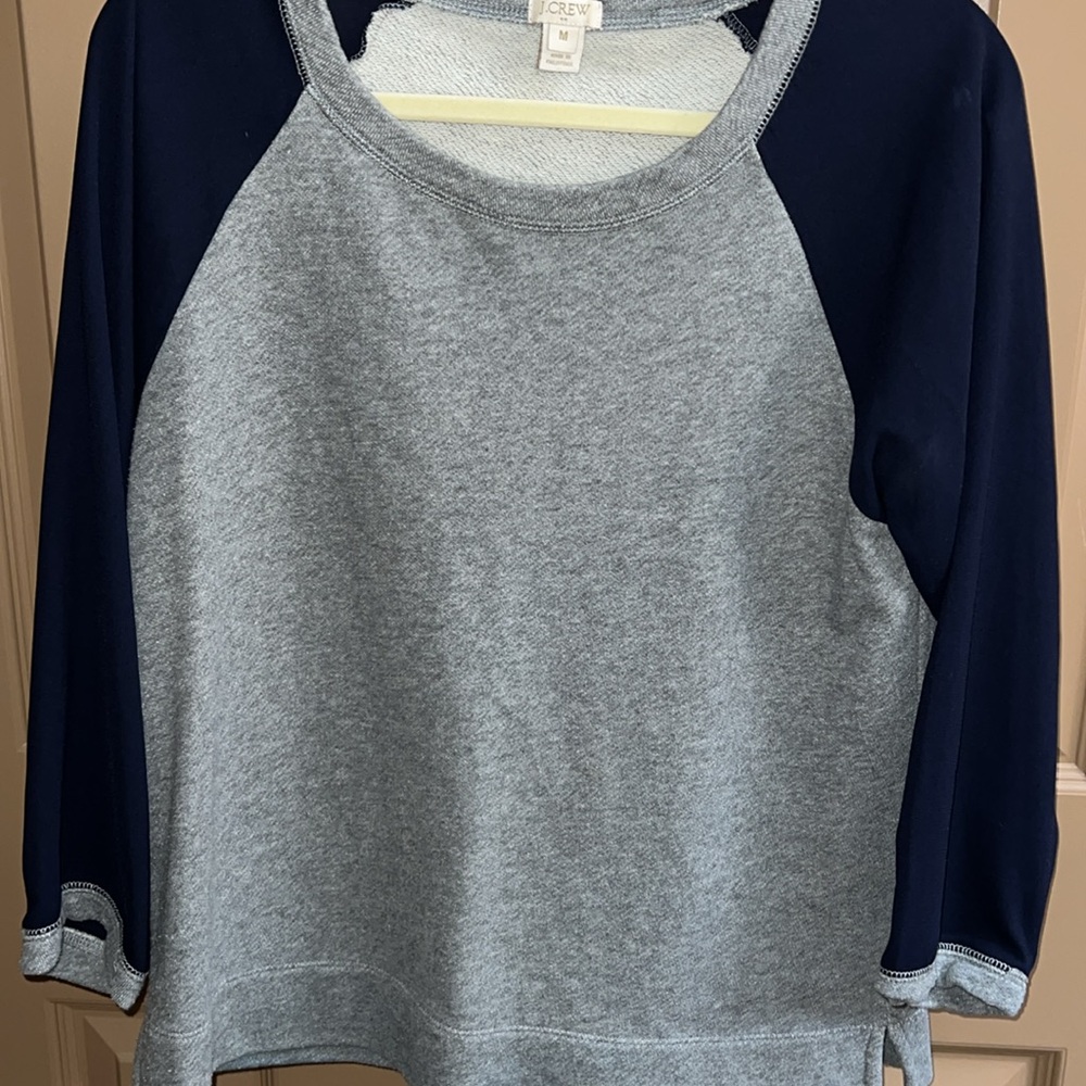 J.Crew Gray Raglan Sleeve Top - Picture 3 of 6
